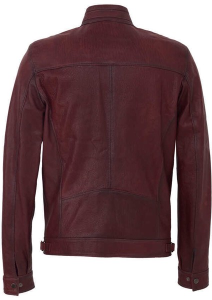 Bordo Hakiki Deri Erkek Hakiki Deri Mont - E23KDM310542-R4X