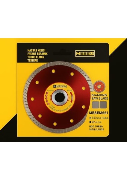 Turbo Daire Testere,, Seramik, Granit, Mermer Kesim Için, 115 mm Boy, 22.2 mm Delik, 1.4 mm Kalınlık, Dayanıklı, Presli, Hızlı Kuru Kesim, Çapak Bırakmaz,, fiyatları