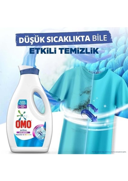 Omo Sıvı Active Cold Power Beyazlar ve Renkliler Için Çamaşır Deterjanı 1690 ml