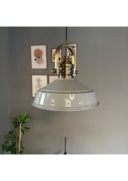 Carmelo Gri Renk Asaletli Tekli Avize Delikli Eskitme Başlık Sarkıt Lamba Salon Aydınlatma