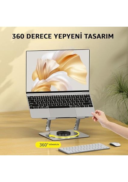Robeve Stant Çelik Standı Ergonomik Bilgisayar Yükseltici Her Açıda Ayarlanabilir Stand Tüm Boyutlarda Notebook Uyumlu Notebook Standı Bilgisayar Stant (Gri - 360) modelleri