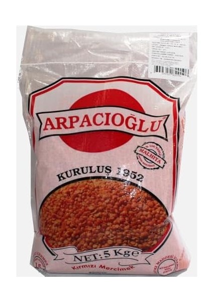 ARPACIOĞLU%100 Yerli Türk Malı Kırmızı Yaprak Mercimek 5kg (Naturel) modelleri