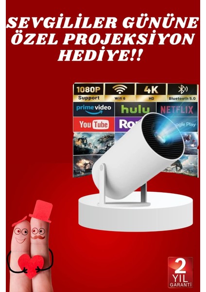 Sevgiliye Özel Hediye Ayaklı Sinema Projektörü Projeksiyon - CHT7907-4630