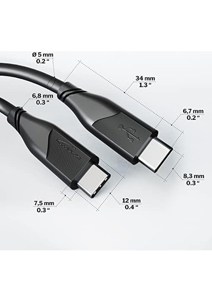 – Usb-C Kablosu, USB 2.0 – 2 M (Usb-C - Usb-C, Veri Kablosu/şarj Kablosu, Güç Dağıtımı ile 480 Mbit/s ve 100 W'a Kadar Şarj Akımı/pd 3, Çip, Siyah) fiyatları