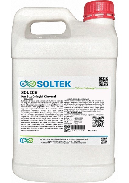Kar Buz Önleyici - Sol Ice 10KG