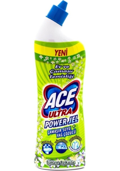 Ace Ultra Power Jel Limon Kokulu Yoğun Çamaşır Suyu Yağ Çözücü (810 G / 750 Ml) fiyatları
