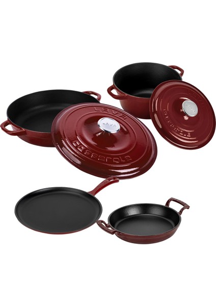 Döküm Bordo 6 Parça Tencere & Tava & Sahan Seti – Profesyonel Lezzet Evinde! fiyatları