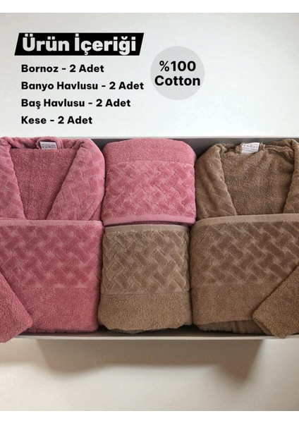 8 Parça Hasır Aile Bornoz Seti - Çeyiz Seti - %100 Pamuk - Orijinal Lüks Kutu fiyatları