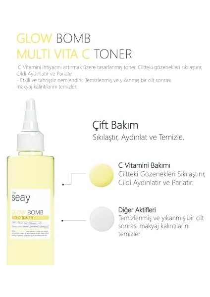 Glow Bomb Multi C Vitamini Toner | Aydınlatıcı, Parlatıcı, Onarıcı ve Gözenek Sıkılaştırıcı