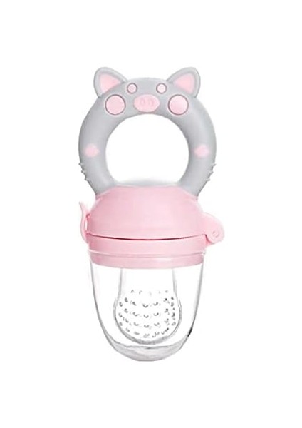 Agubugu Baby – Figürlü ve Kapaklı Meyve Emziği - Pembe