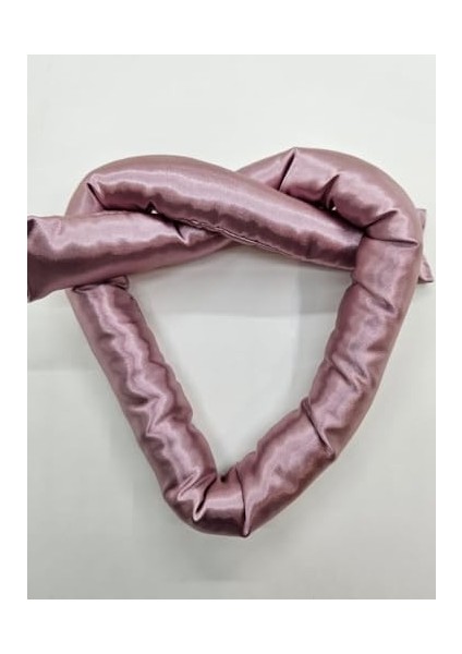 Sipariş Vakti Ipek Saten Isısız Saç Şekillendirici ve Saç Tokası (Tek Ebat, Gül Kurusu)