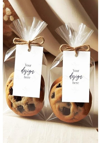 40LI Şeffaf Jelatin Çok Amaçlı Lokum Çerez Poşeti 8X21CM