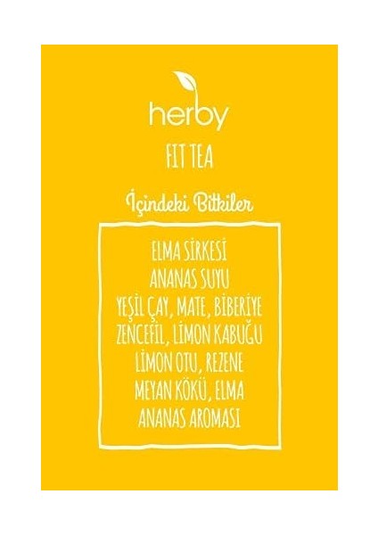 Herby Fit Tea Elma Sirkeli Ananaslı Diyete Destek Form Bitki Çayı 3'lü Paket modelleri