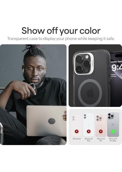 Ciel By 16 Pro Max Kılıf Ultrasheer Mag Sararma Karşıtı Hava Kanalı Teknolojisi™ Askeri Sınıf Koruma Space Gray Mat Kapak - ACS08244 fiyatları