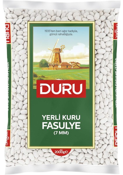 Duru Yerli Kuru Fasulye (7 Mm) 2000G, Kabuk Bırakmaz, Yüksek Lif ve Protein Içeriği