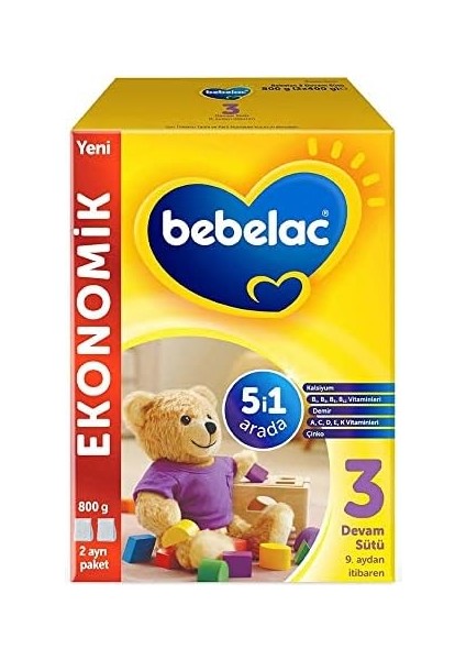 Bebelac 3 Devam Sütü 800 G 9-12 Ay