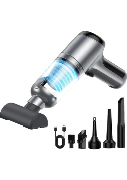 Araba Süpürgesi Taşınabilir Kablosuz, 3'ü 1 Arada Şarj Edilebilir Süpürge, 18000 Pa Yüksek Güçlü Fırçasız Motor, 4000MAH, Ev, Ofis, Bilgisayar Için Çoklu Başlıklı Taşınabilir Süpürge, LT-126