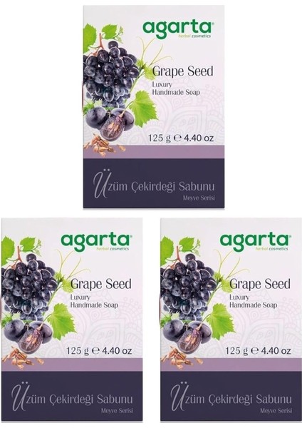 Doğal Üzüm Çekirdeği Sabunu 125 gr x 3 Adet