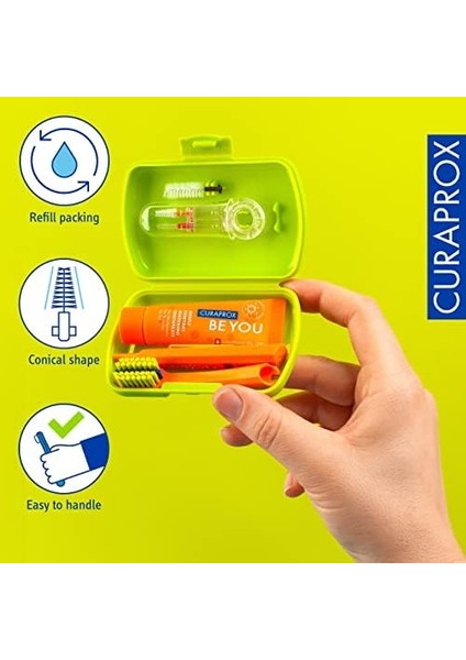 Curaprox Ortodonti Travel Seti (5460 Orho Fırça + Be You Diş Macunu + 3 Adet Arayüz Fırçası)