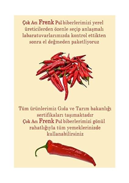 Parmak Çok Acı Kurutulmuş Biber 100 gr