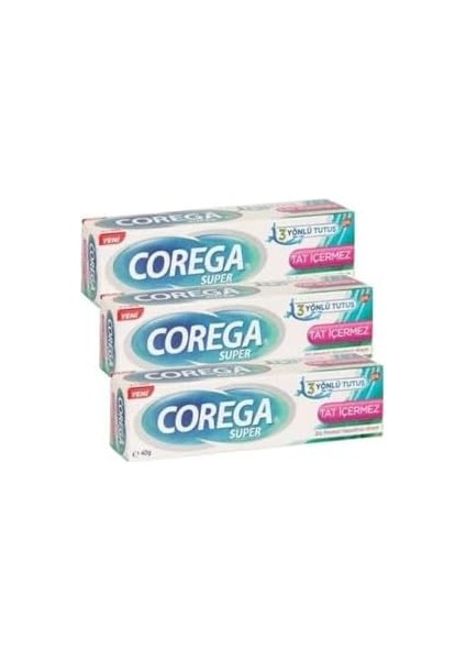 Corega Naneli Diş Protezi Yapıştırıcı Krem 40 gr x 3 Adet
