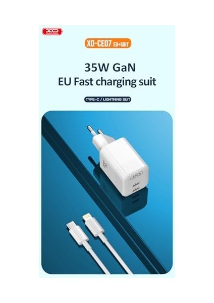 Xo Is Beauty Hızlı Şarj Adaptörü CE07| Gan | 1 Type-C Kablo | 35W Max Power | Akım Korumalı | Tablet, Notebook, Cep Telefonu, Konsol | Beyaz fiyatları