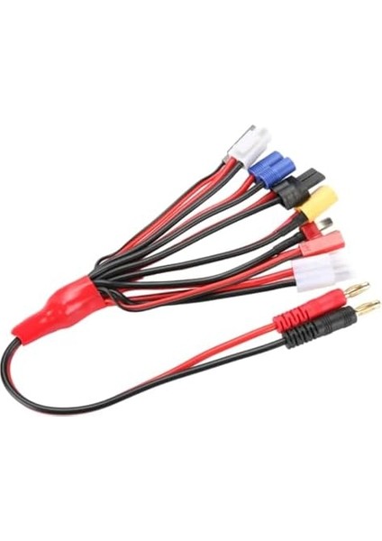 Lua 8'i 1 Arada Lipo Pil Şarj Kablosu, 4mm Banana Plug - T-Dean + XT60 Plug + Ec3 Plug + Futaba + Jst Plug + Tamiya + Trx + Imax B6 Şarj Cihazı Için Iki Dıy Çıplak Tel Set Kiti Çoklu Şarj Kabloları fiyatları