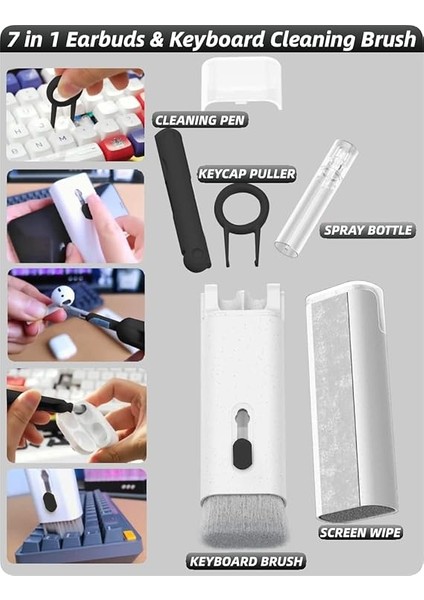 Klananye Temizleme Fırçası, 7nansi 1 Arada Çok Fonksiyonlu Klananye, Kulaklık Temizleme Fırça Seti, A1, Asorti fiyatları