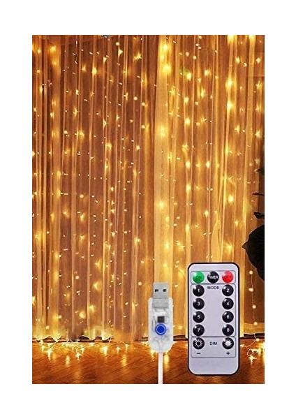 LED 3MX3M Günışığı 300 Adet LED 8 Fonksiyonlu USB 10 Sarkıt modelleri