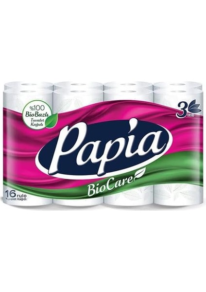 Papia Biocare Tuvalet Kağıdı (3 Katlı) 16 Rulo