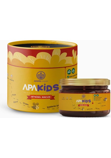 Apayrı Yaşam Apakids Çocuklara Özel Mumiyo, Arı Sütü, Polen Içeren Yoğunlaştırılmış Bio MACUN%100 Bitkisel Apakids modelleri