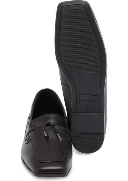 Siyah Hakiki Deri Kadın Loafer - K24I1AY67450-A23
