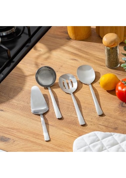 Sidney Paslanmaz Çelik Sos Servis Seti - Kürek Kepçe Kaşık Kevgir - 4 Parça fiyatları