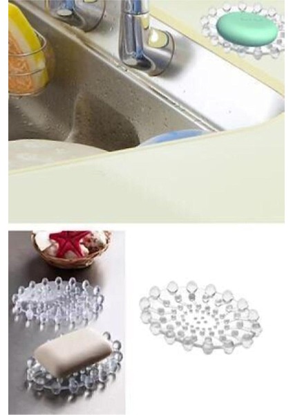 Katı Sabunluk Silikon Şeffaf Tasarım Kaymaz SABUNLUKSEA104ŞFFSBNLK