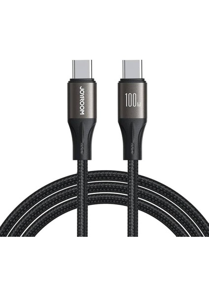 SA25-CC5 Işık Hızı Serisi 100W Hızlı Şarj Veri Kablosu (Tip-C - Tip-C) 1.2m-Siyah