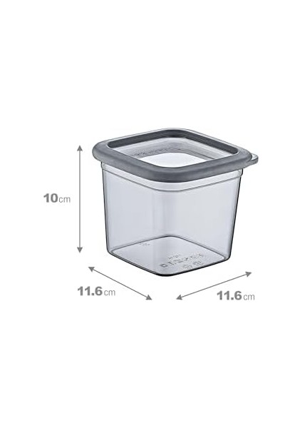 6'lı Set Skali Kare Saklama Kabı 740 ml - Antrasit, Çok Amaçlı Saklama Kabı fiyatları