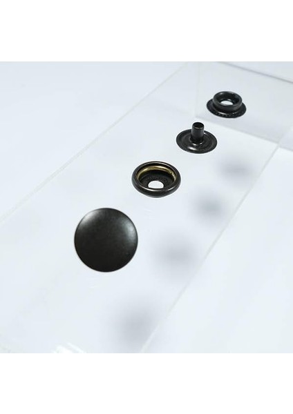 15 mm Kendin Yap Kiti, Kalın Mont, Giyim, Çanta, Deri Için Çekiçle Uygulama Aparatları ve Siyah Renk 15 Adet Çıtçıt Düğme Takım-Paslanmaz Pirinç