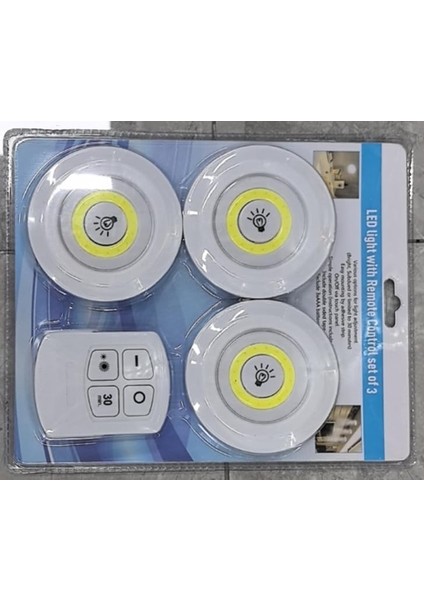 H3 Cob Uzaktan Kumandalı Üçlü Spot Lamba Pilli Dolap Altı Spot Günışığı fiyatları