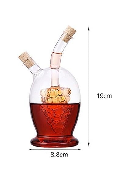 473 ml Üzüm Astarı 2 Çıkışlı Cam Yağ Sirkesi 2'si 1 Arada Şişe, Cam Yağ ve Sirke Kabı modelleri
