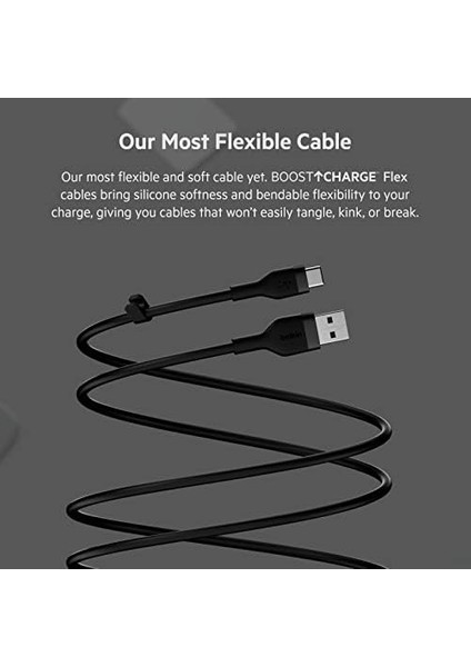 Boostcharge Silikon USB Tip C - A Kablosu (2m/6,6ft), USB Usb-If Sertifikalı Usb-C Şarj Kablosu - Siyah fiyatları