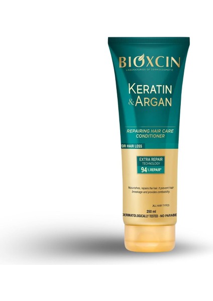 Bioxcin Keratin & Argan Onarıcı Saç Bakım Kremi – Yıpranmış ve Hasar Görmüş Saçlar Için – 250 ml – Biocomplex B11, Hidrolize Keratin ve Argan Yağlı