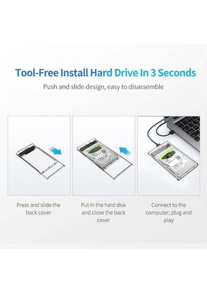 2.5 Inç Sata Harddisk Saklama Kutusu, Şeffaf Pleksi Kasa, Tak Çalıştır 2.5'' Uyumlu Harddisk Saklama Kutusu, Disk Koruma Kutu fiyatları