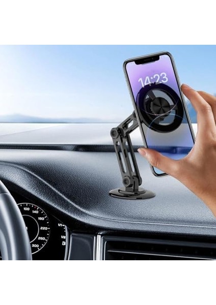 HTT-A33 Torpido Üstü Telefon Tutucu Mag_safe Robotik Kol 360 Yüksek Kaliteli Otomatik Telefon Tutucu fiyatları