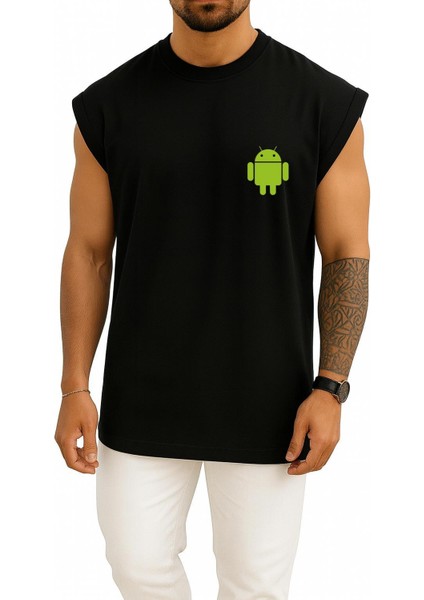 Oversize Android Logo Cep Tasarımlı Atlet