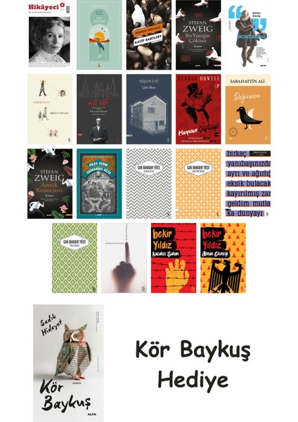 19 Kitaplık Türk Edebiyatı Seti + Çim Adam