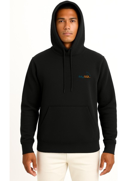 Kapüşonlu Mysql Logo Cep Tasarımlı Unisex Sweatshirt