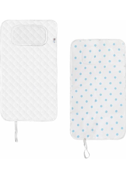 Baby'ness Çanta Boy Bebek Alt Açma Pedi, Sıvı Geçirmez, Leke Tutmaz, Puantiyeli, Mavi, 40X70CM modelleri
