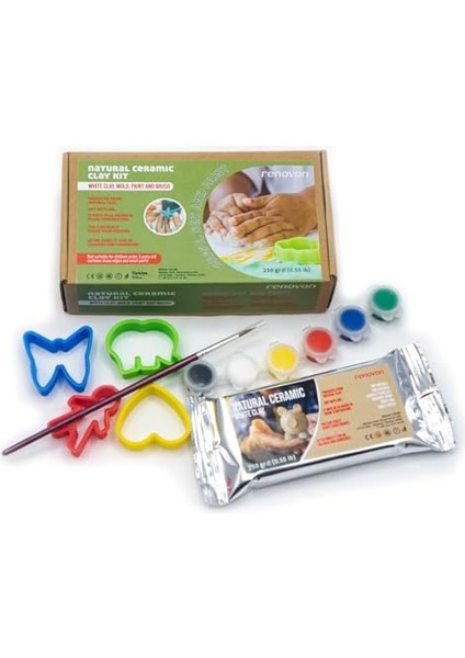 Seramik Kil Seti,beyaz 250 gr Fırınlamaya Gerek Olmayan Kilhamuru,kalıplar,fırça ve 6,şekillendir,kalıpla,kes,kurut Ve. Montessori Sınıfları Için Toksik Olmayan Kil Kiti fiyatları