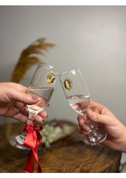 Şampanya Kadehi̇ Yüzük Fi̇gürlü 2'li̇ modelleri