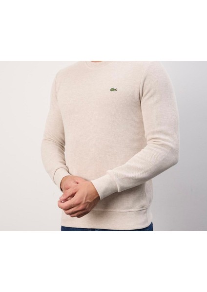 Bisiklet Yaka Bej Dar Kesim Erkek Triko modelleri